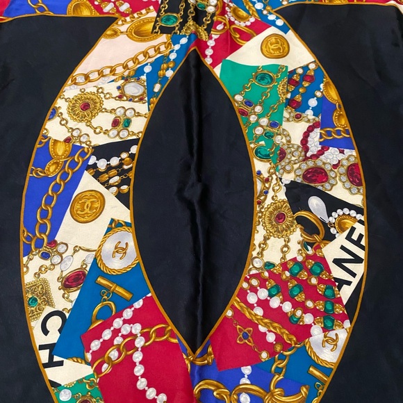 CHANEL Vintage Jewel Print Silk Scarf - Picture 7 of 14